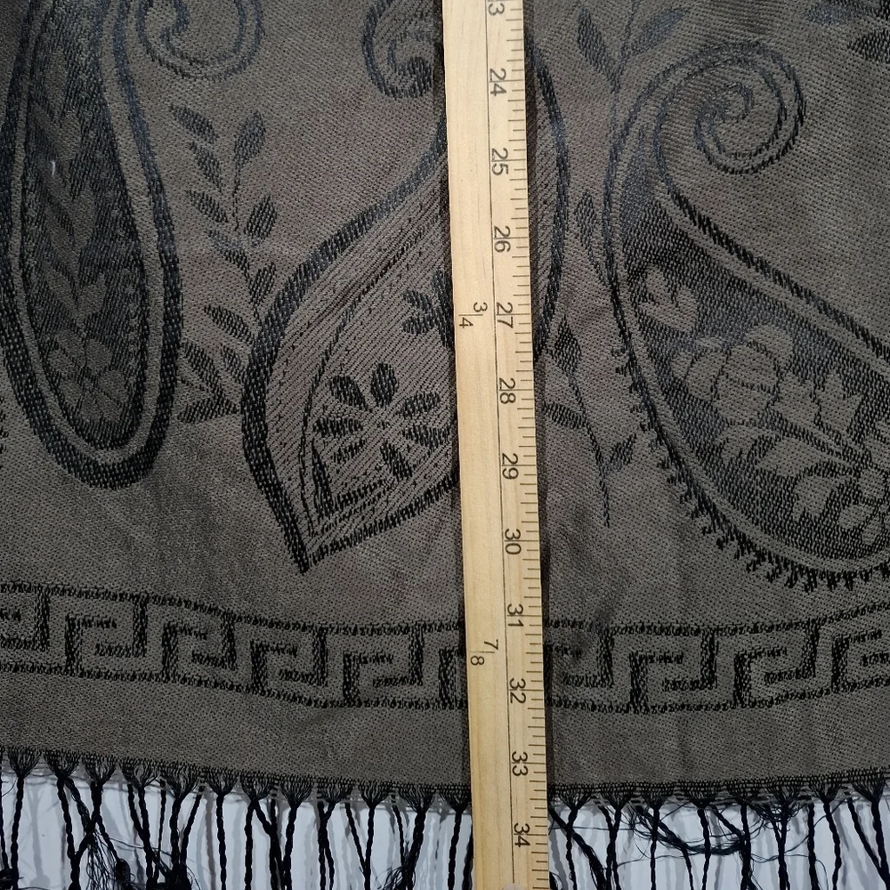 Jerusalem Brown Tasseled 100% Cashmere Women’s Scarf Paisley Pashmina